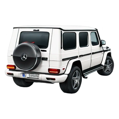 White Mercedes gwagon back sticker