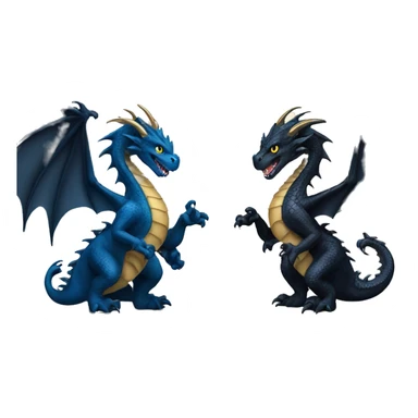 Big black Dragon with smaller Dark Blue Dragon with Little Golden Dragon  sticker