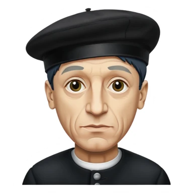 Pablo Picasso wear black berret hat sticker