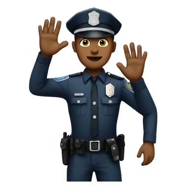 Police man show his hand sticker
