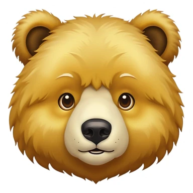 Golden bear face  sticker