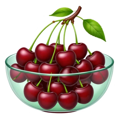 Glass Bowl of dark red Cherries  sticker
