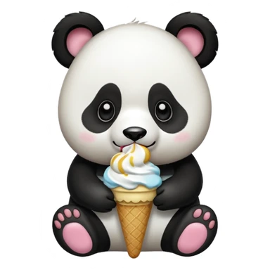 Panda eating ice cream sticker