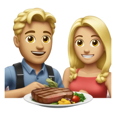20 year old chefs Blonde couple eating steak sticker