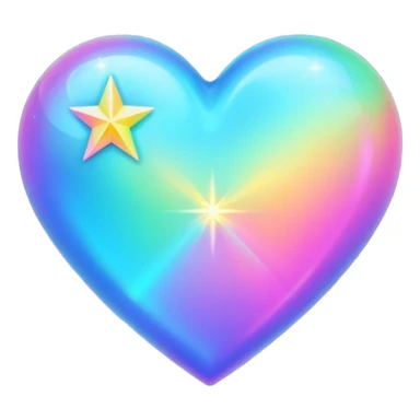 heart with a holographic star sticker