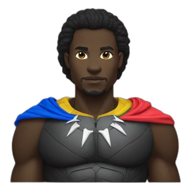 Black panther hero with Central African Republic flag color sticker