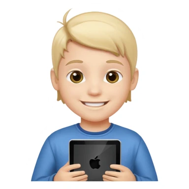 kid hold a tablet sticker