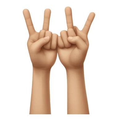 Two hands forming a 'W' shape with the thumbs touching and the index fingers pointing upward sticker