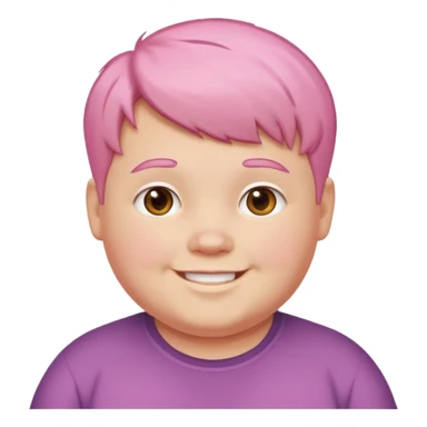 un nene blanco rellenito con pelo corto rosa sticker