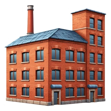 wide old factory made of bricks without pipes sticker