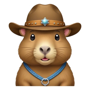 capybara in cowboy hat sticker
