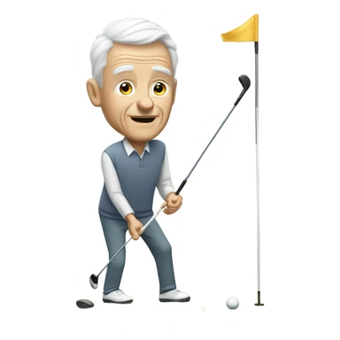 Elderly white male no facial hair playing golf sticker