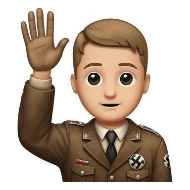 Nazi salut with nazi cross sticker