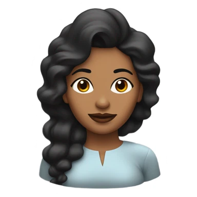 Pelo negra,ondulada,cejona,labios grandes  sticker