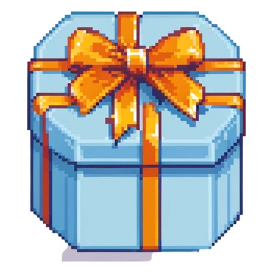 blue gift box with bow sticker