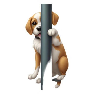 Dog on pole sticker