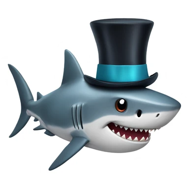 Shark with a top hat sticker