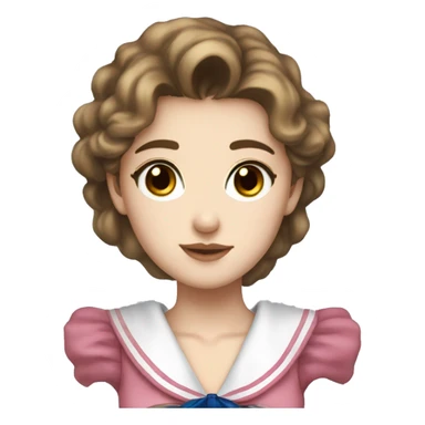 Sailor Moon with brown hair, brown eyes, fair skin sticker