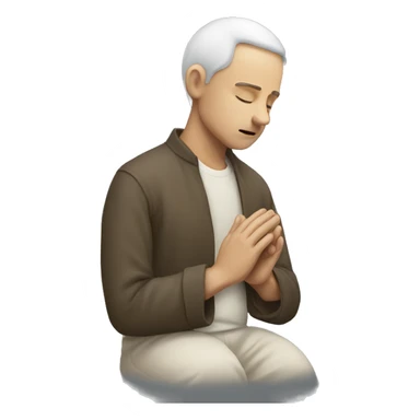 white man pray sticker