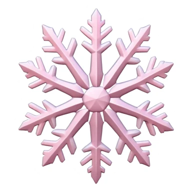 snow flake pale pink 3d icy texture sticker