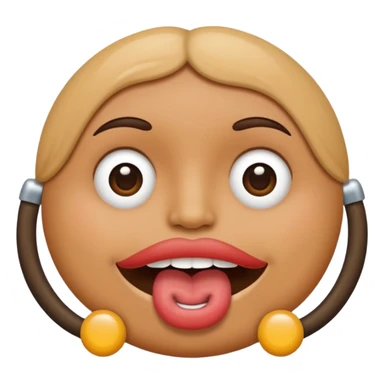 Pole in mouth with circles at the two ends sticker