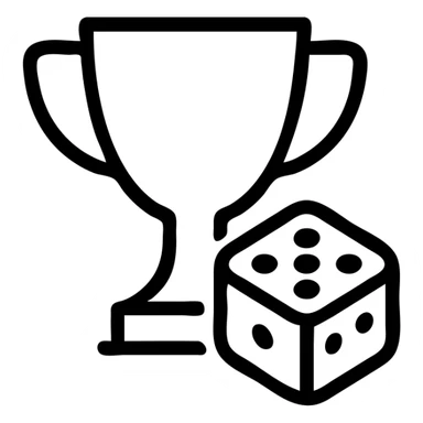 minimalist betting logo with a trophy and dice, clean lines sticker