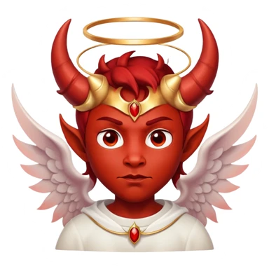 devil with angel halo sticker