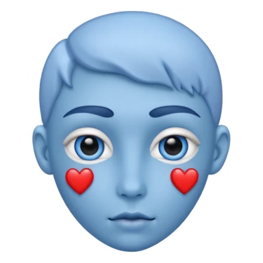 Heart eyes but blue sticker