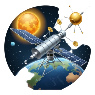 satellite in orbit sticker