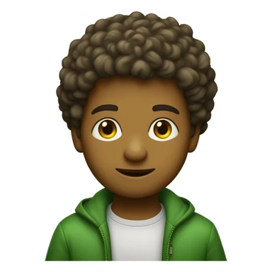 um menino de cabelo amarelo de olhos castanhos com roupa verde e pele beje sticker