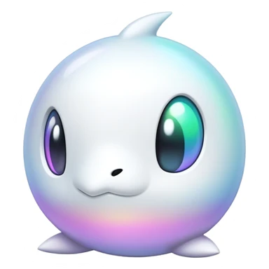 Futuristic modern ethereal Iridescent white pale fakemon sticker