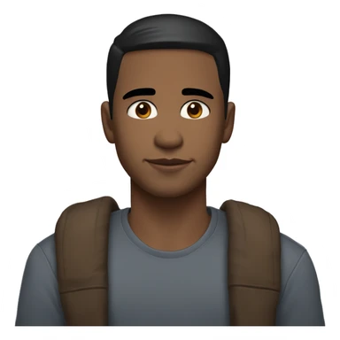 white man black short hair, brown eyes, medium sized lips, cute nose, beauty mark in between is eyebrows but a little up very small one though and ears stick out A LITTLE BIT sticker