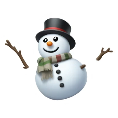 Snowman on a sled sticker