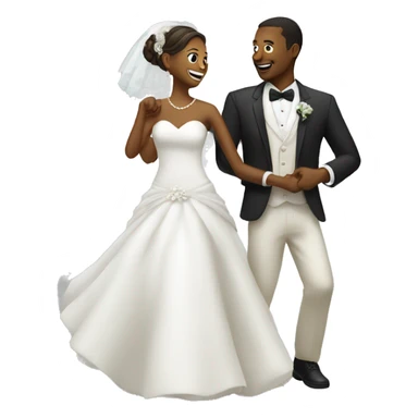 Bride and groom damce sticker