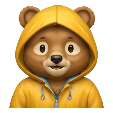 bear wearing rain coat sticker