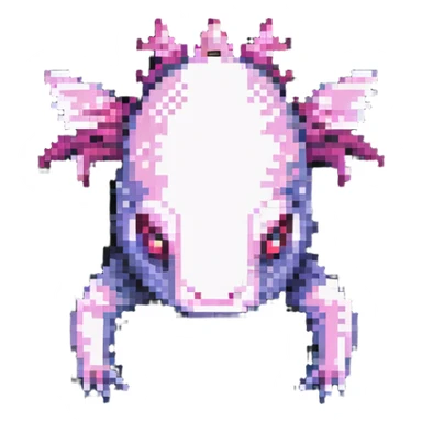 Minecraft axolotl with authentic blocky style and proportions, pixel art sticker