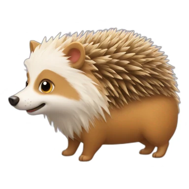 hedgehog riding a dog sticker
