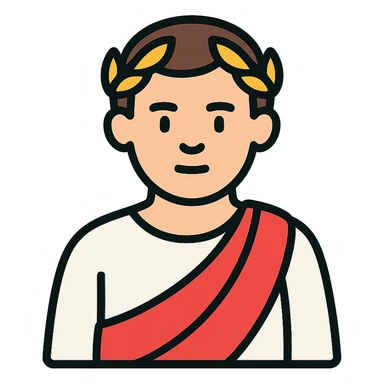 color outline icon of Tiberius Gracchus wearing a Roman toga sticker