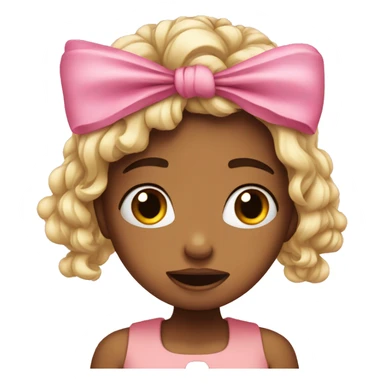 Cute girly with a bow on her head crying  sticker