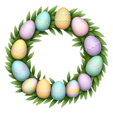Pastel Easter wreath sticker