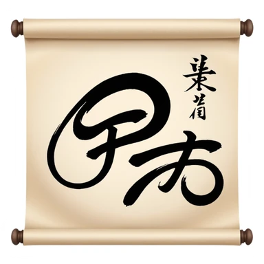 Japanese calligraphy scroll sticker