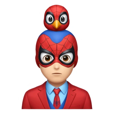 Spiderman with a penguin on his head sticker