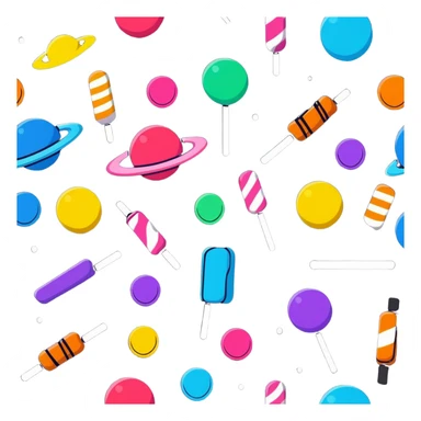 Galaxy themed candy, colorful cosmic sweets sticker