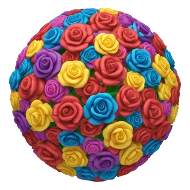 Football made of colorful roses  sticker