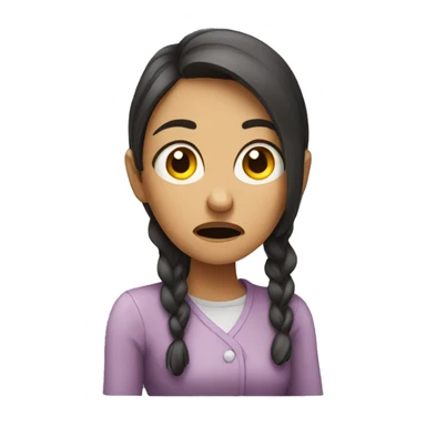 Lady looking extremely stressed out sticker