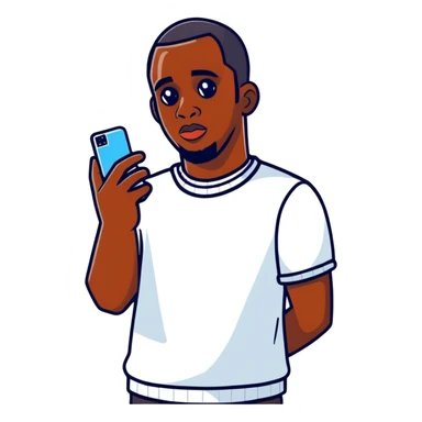 Diddy holding a cellphone sticker