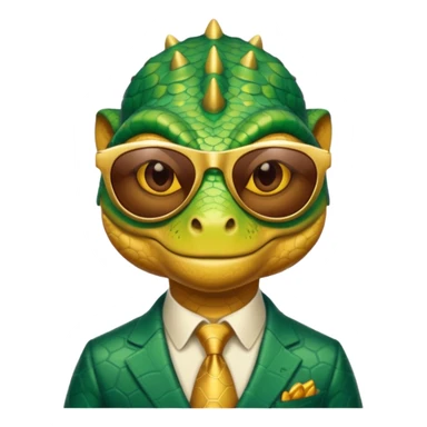 rich capitalist lizard king gold sunglasses sticker