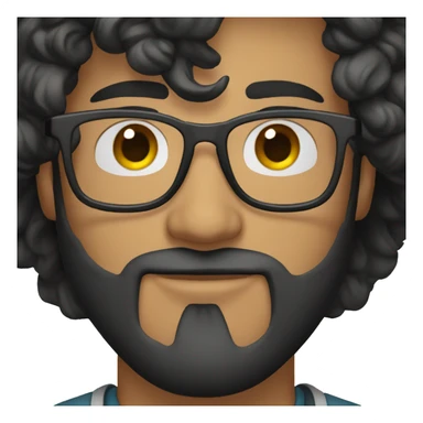 27 Year Old Man, beard, black Hair, Eyeglasses sticker