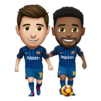 messi abrazandoze con cristiano ronaldo sticker