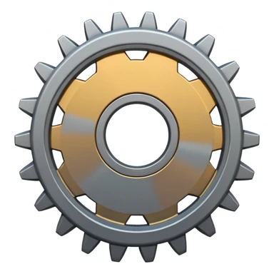 generate a very realistic steel gear sticker